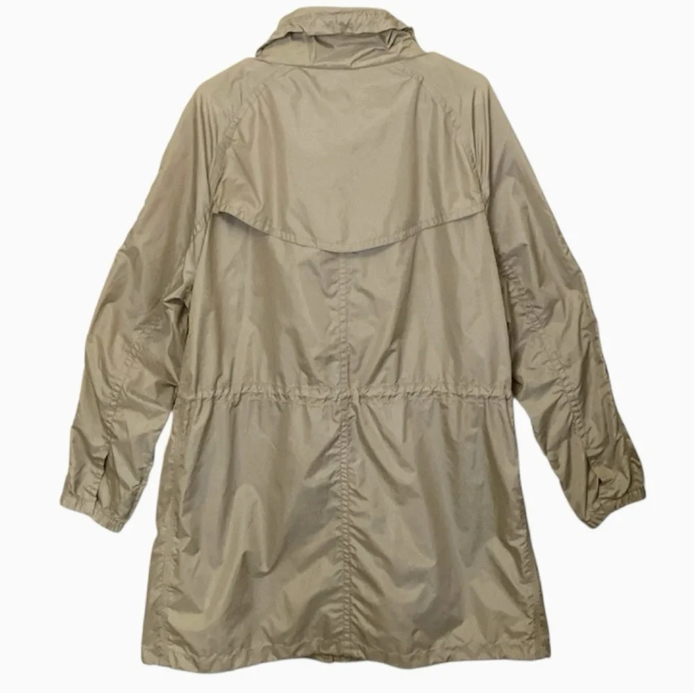 Coach Tan Lightweight Drawstring Waist WIndbreaker Jacket Women's Large Utility